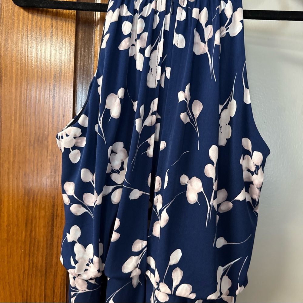 Navy Floral Petite Jumpsuit - Picture 5 of 5